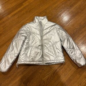 Silver puffer/thermal jacket